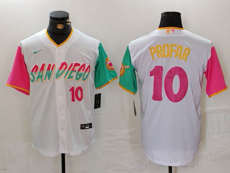 Men San Diego Padres #10 Profar White City Edition 2024 Nike MLB Jersey style 13